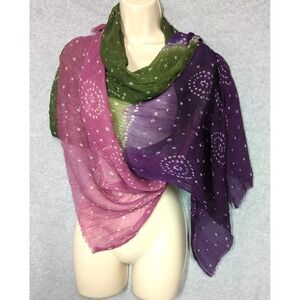 Vintage Lauren Ralph Lauren Large Scarf Shawl Wrap Viscose Purple Pink Bohemian